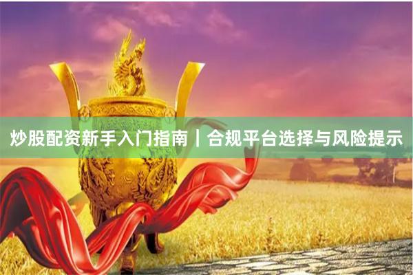 炒股配资新手入门指南｜合规平台选择与风险提示